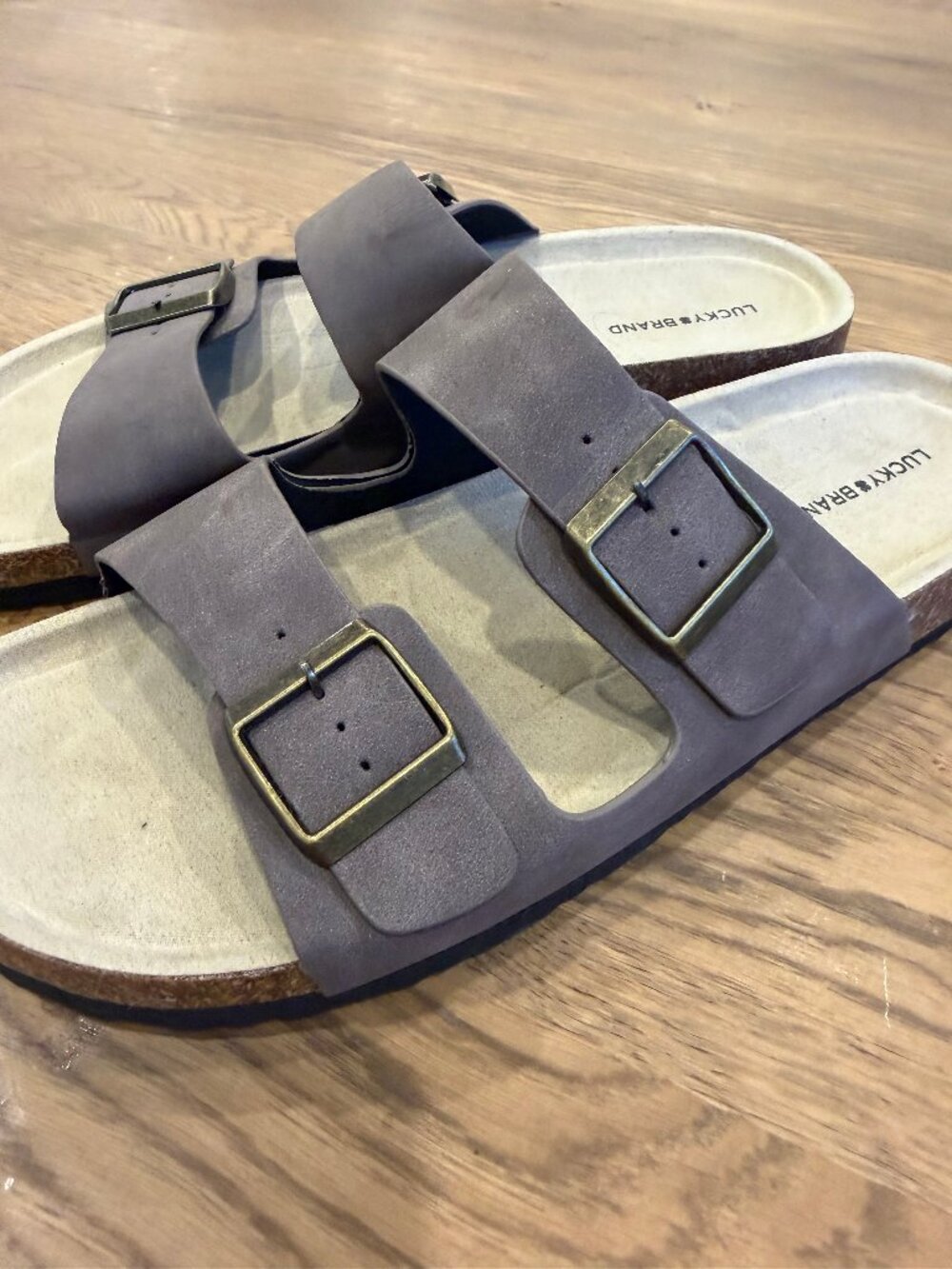 Men's Lucky Brand Birkenstock Style Double Strap Buckle Sandals Size 12